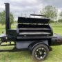 150 Gallon Offset Smoker on Trailer with Wood Storage