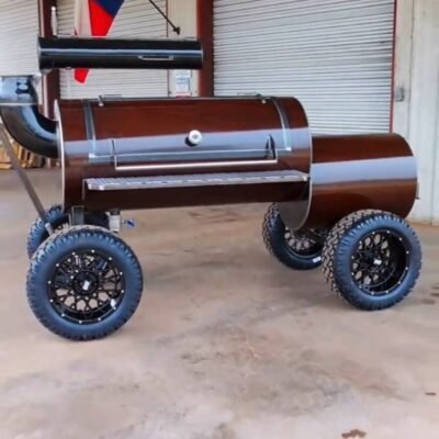 Brown Offset Smoker on Off-Road Tires