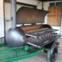 Green Offset Smoker Trailer