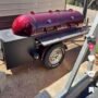 Maroon Offset Smoker Trailer