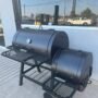 Offset Smoker on Cart with Utility Shelf